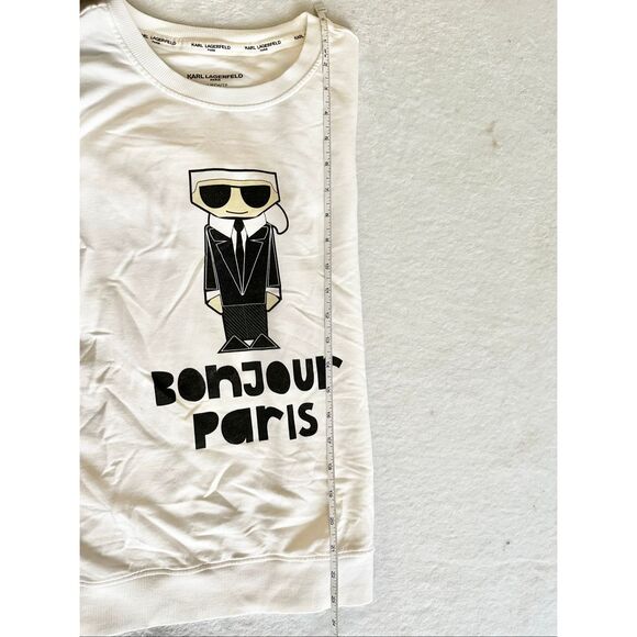 KARL LAGERFELD PARIS Bonjour Graphic Sweatshirt - size XS - Picture 7 of 10